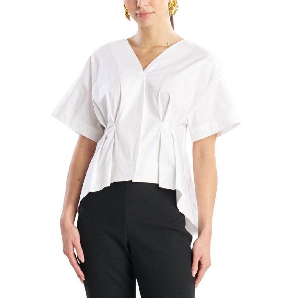 Natori Womens  Poplin Cocoon Shirt, White